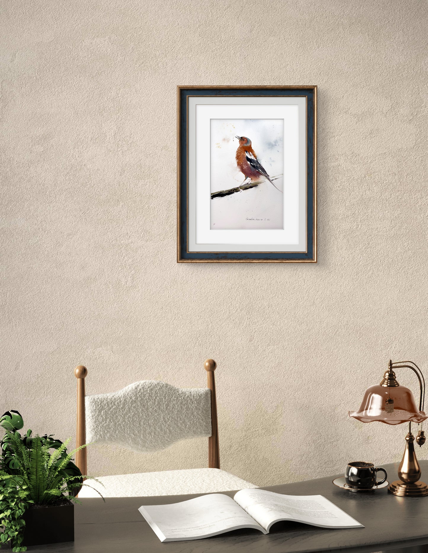 Watercolor Bird Painting, Jay Original Artwork, Bird Wall Decor, Nursery Art, Christmas Gift