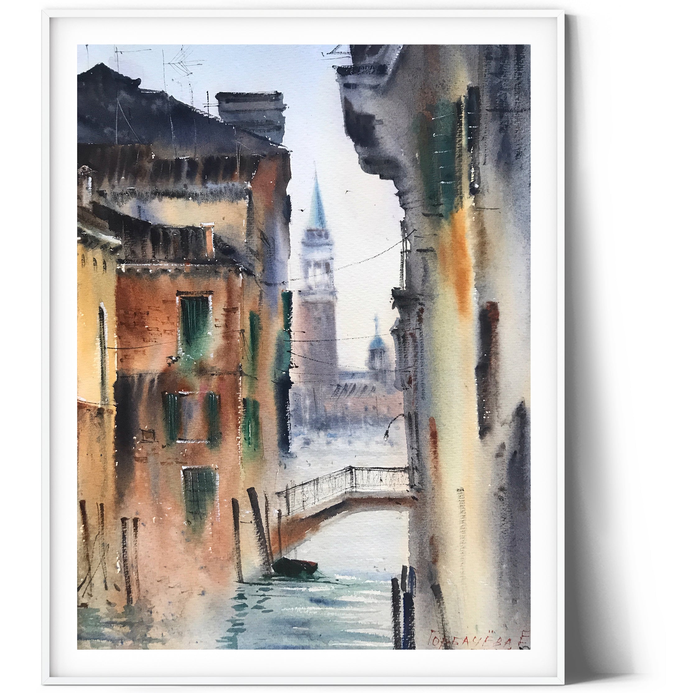 Watercolor Venice, San Giorgio view, original cheapest watercolor painting, Italy landscape, Thanksgiving day gift, gift for him,gift for her