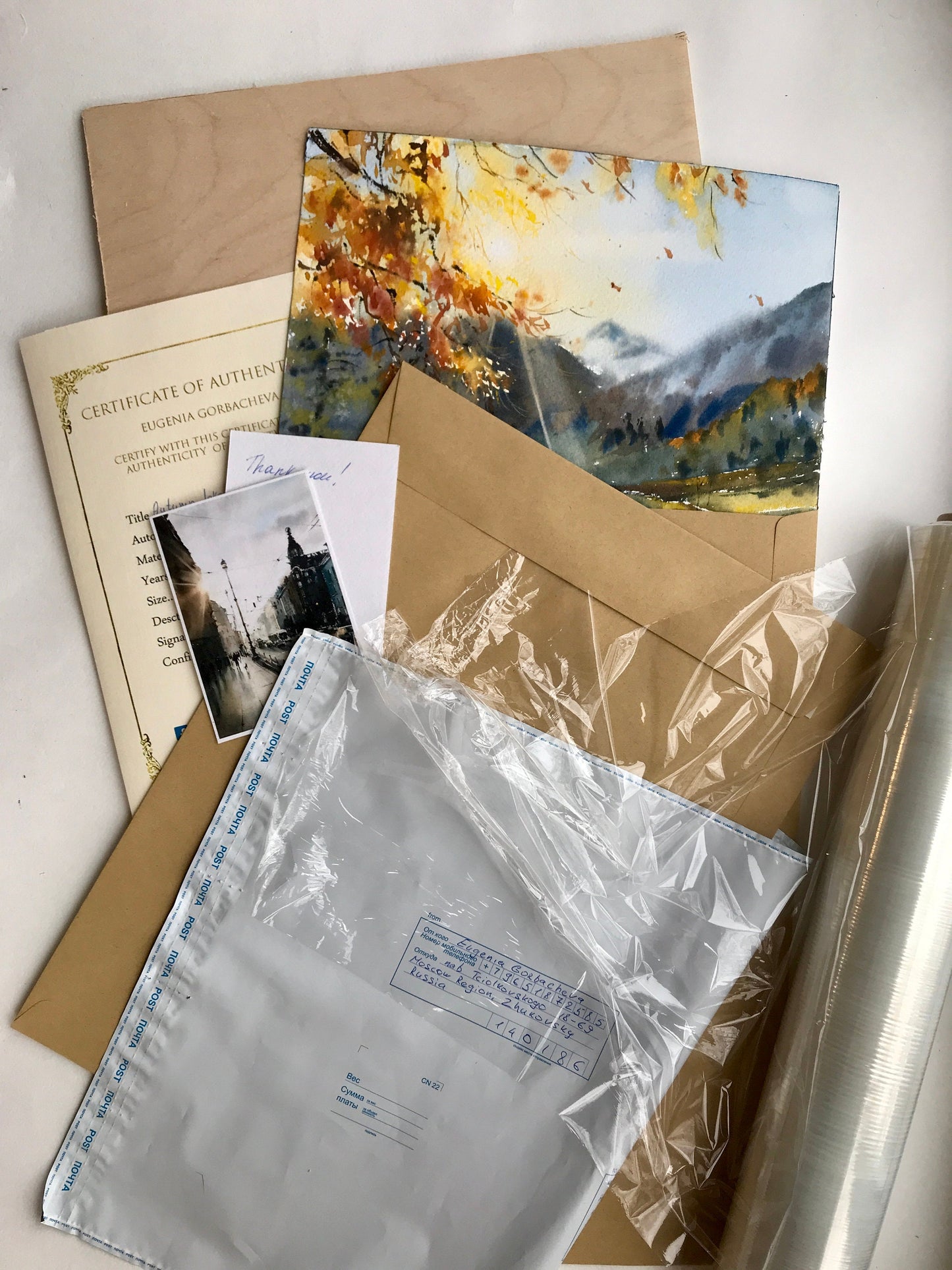 Cyprus Coast Watercolor Original Painting, Sea coast of Cyprus Clouds #3 12x16