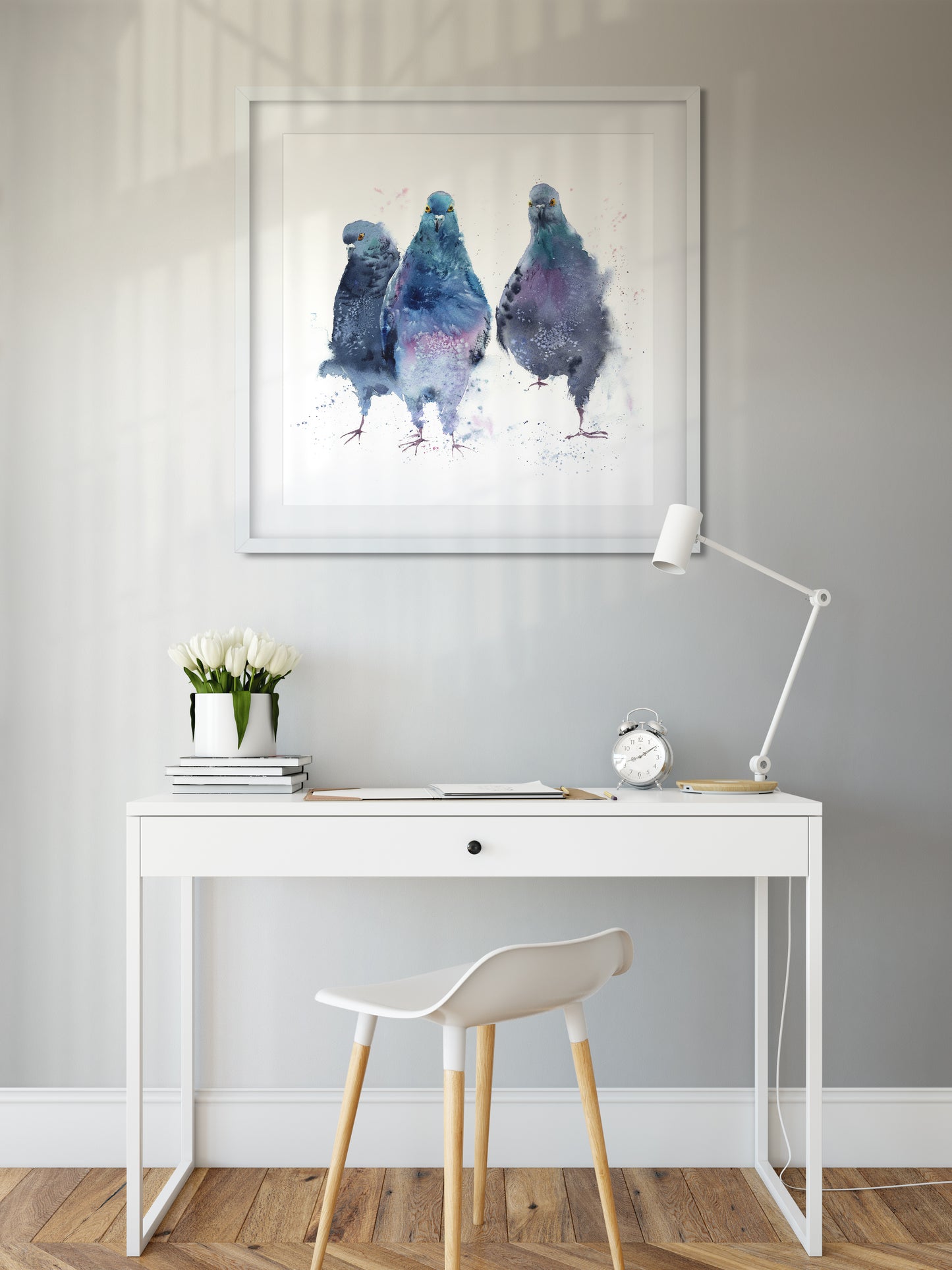 Pigeon Art Print, Watercolor Wall Art, Nursery Wall Decor, Fine Art Print, Bird Art Illustration