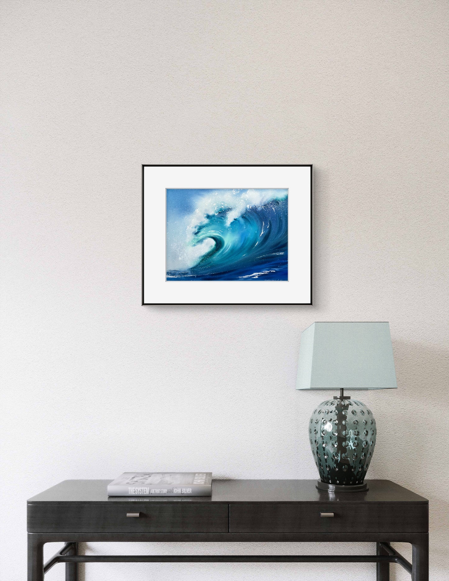 Tidal Wave Painting, Watercolor Original Sea Art, Ocean Waves, Coastal Home Decor, Gift For Him, Coast, Seascape, 16x12"