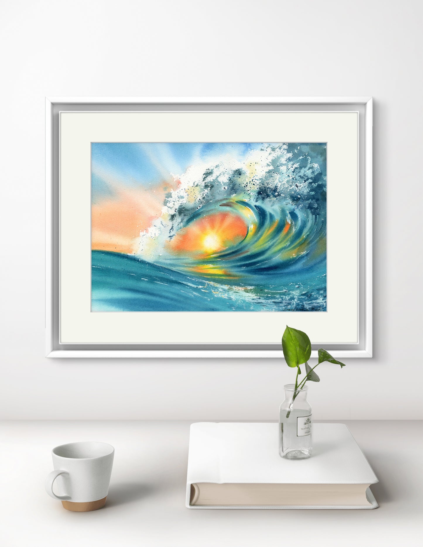 Original Watercolor Art: 'Solar Whirlpool #2' Sun Wave