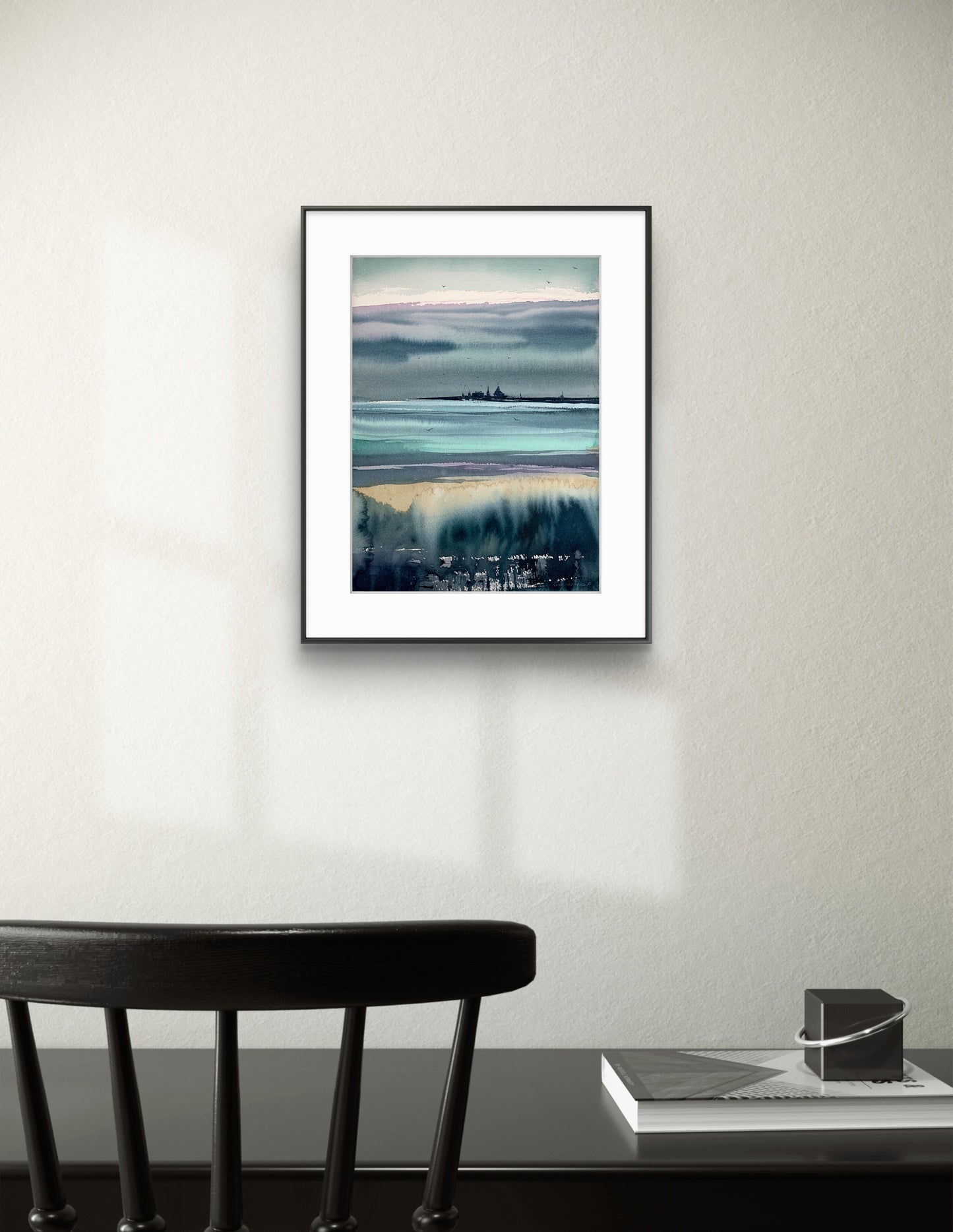 Abstract City Painting, Original Watercolor, Skyline St Petersburg, Mirage Cityscape Wall Art, Gift