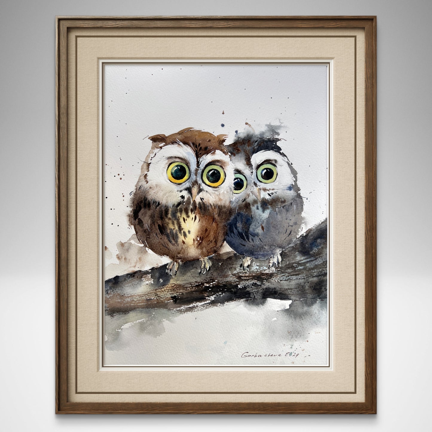 Original Owl Watercolor Painting - Unique New Year Gift for Nature Enthusiasts