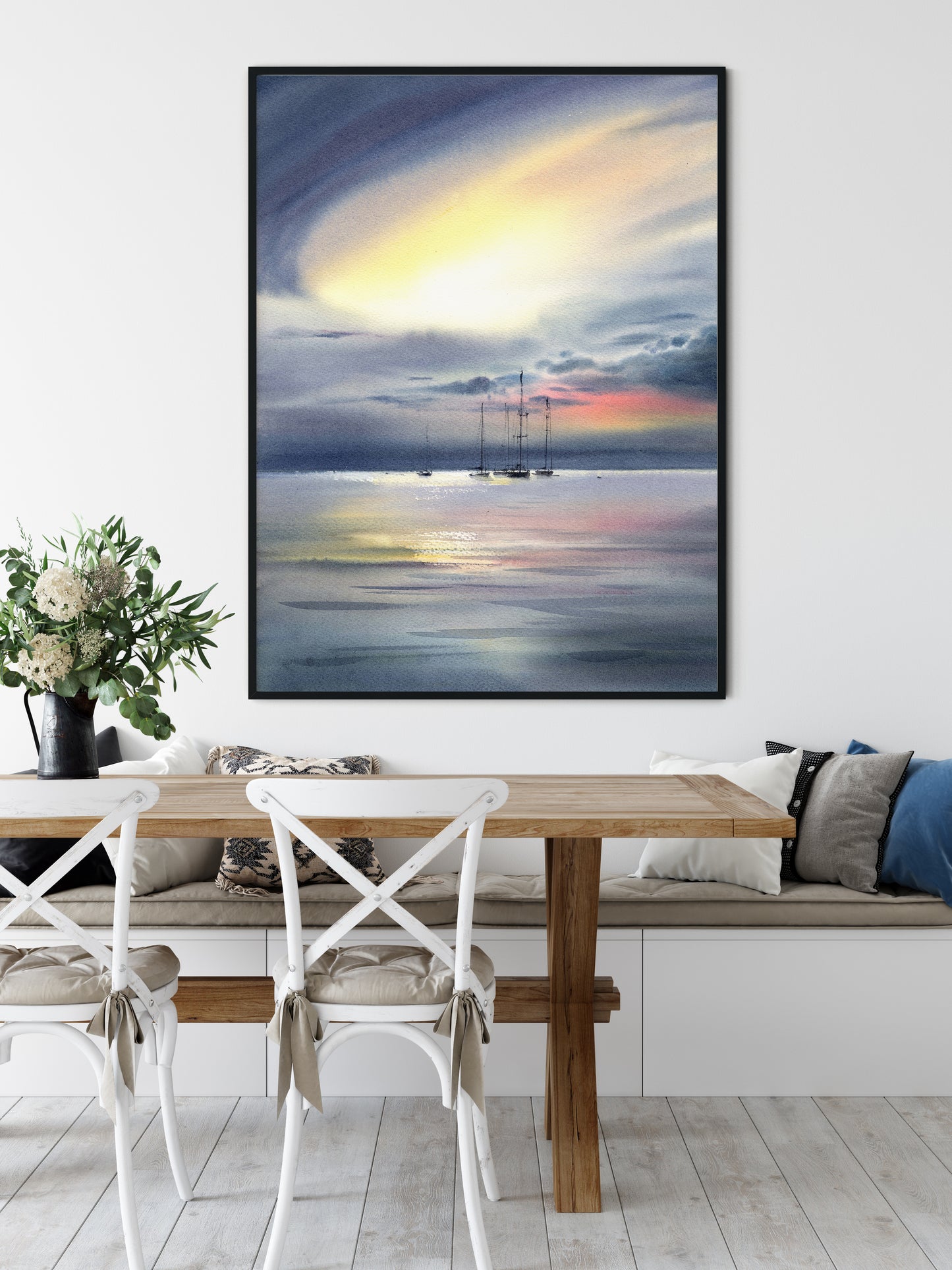Nautical Home Decor - Extra Large Print of Seascape Painting, Perfect Beach House Gift for Art Lovers