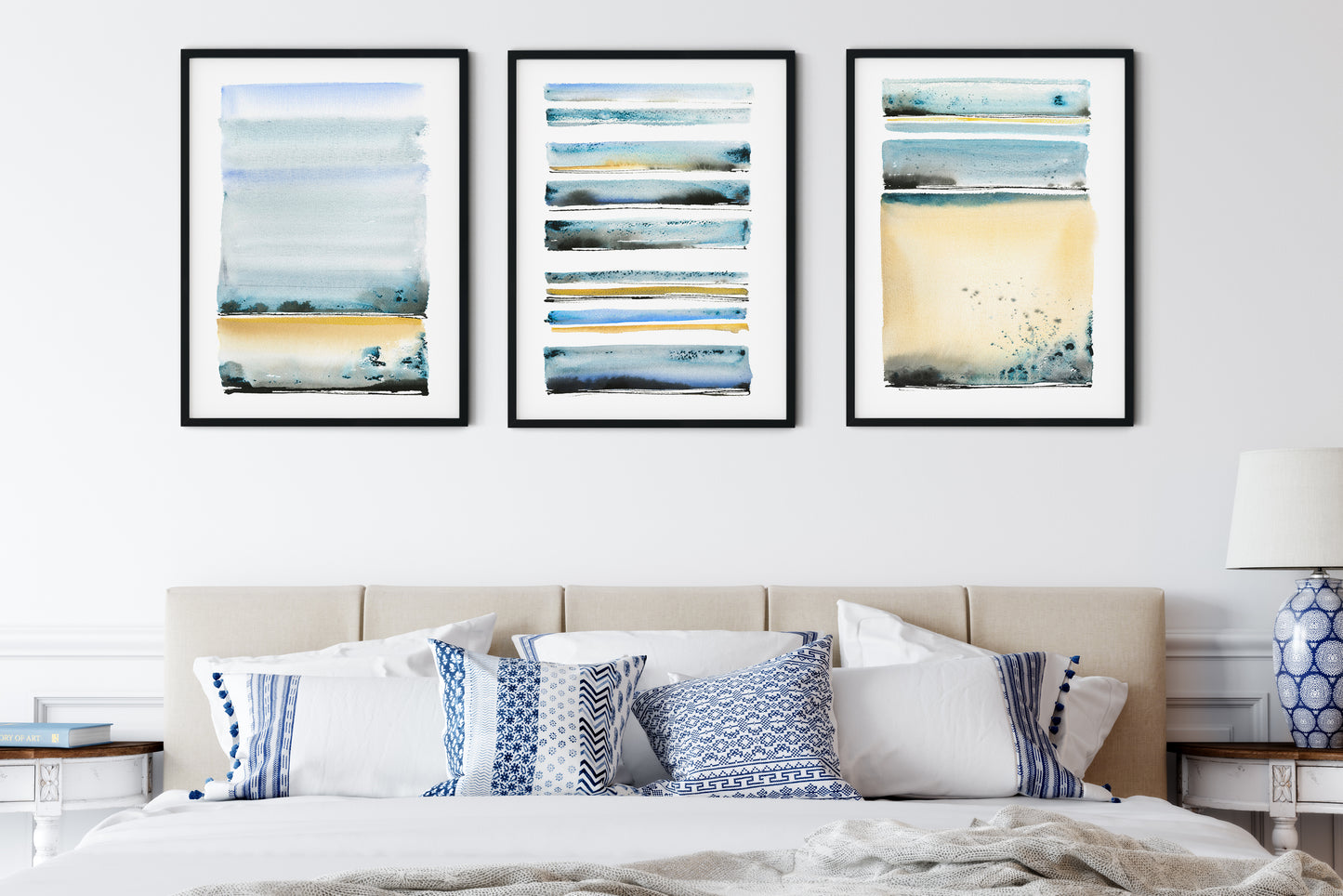 Coastal Vibes Set of 3 Prints - Abstract Beach Art, Ocean Decor, Modern Minimalist Wall Hangings
