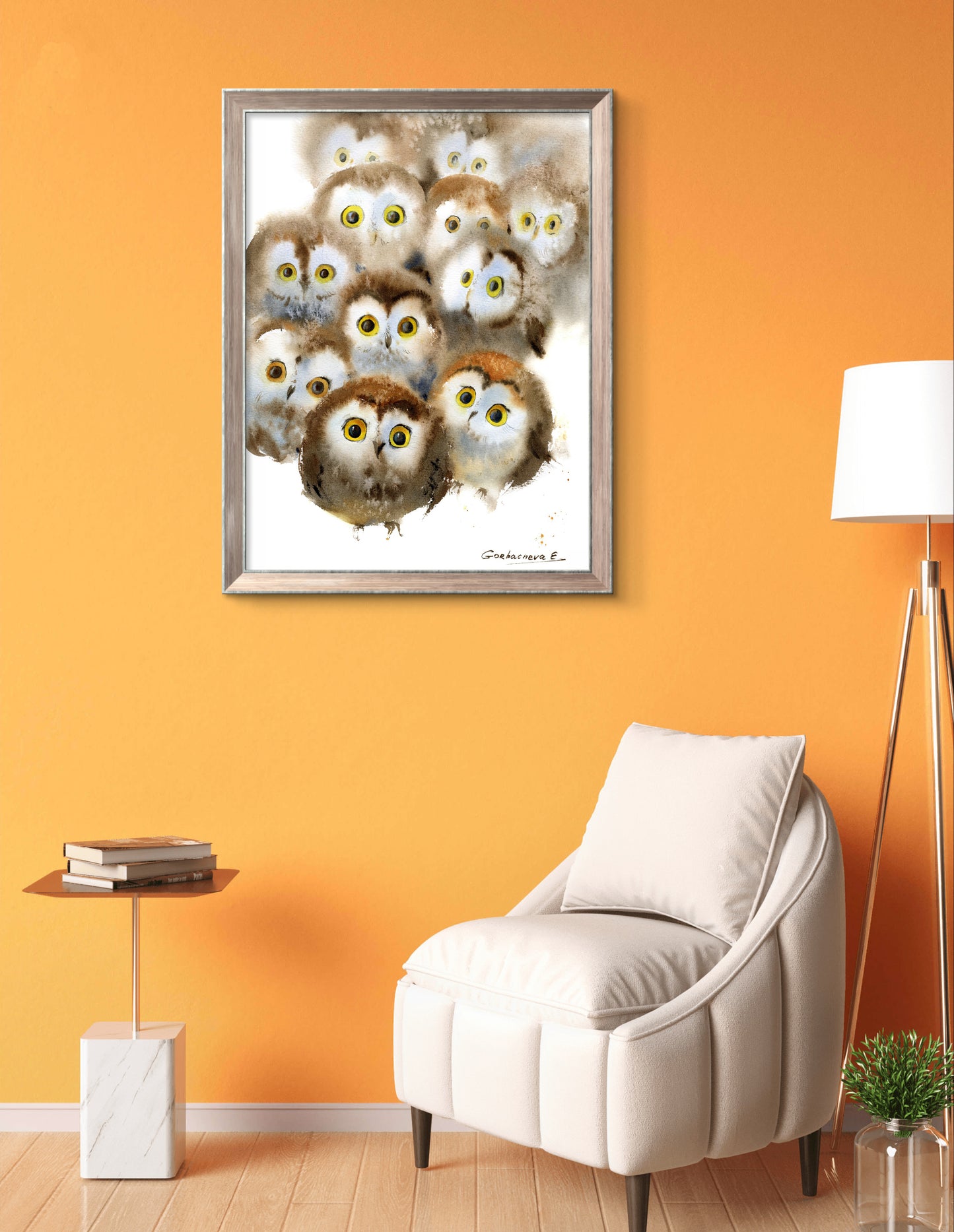 Adorable Owlet Giclee Print - Whimsical Watercolor Wall Art