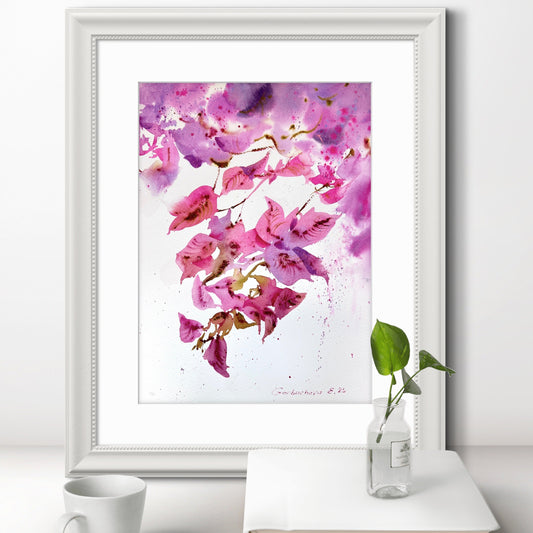 Original Bougainvillea Watercolor Painting | Bougainvillea Dream 9 х 12 in