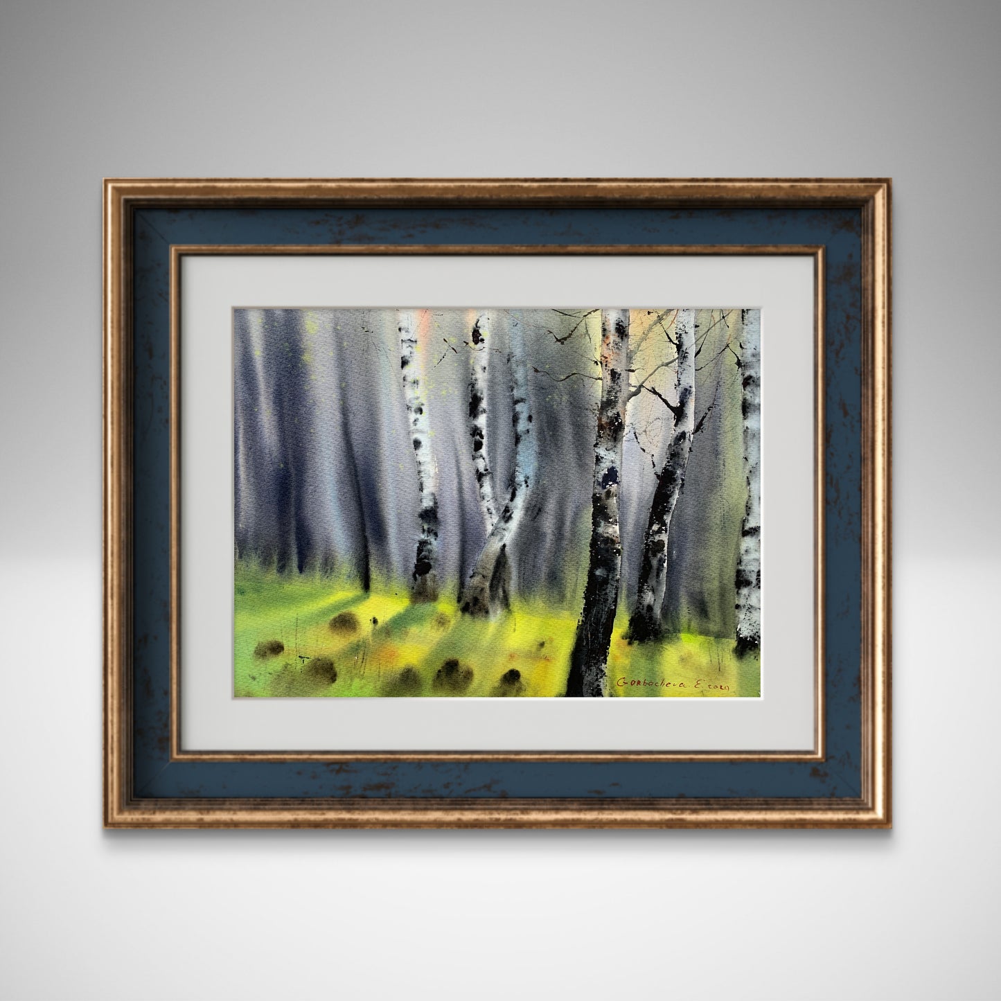 Birch Painting Original, Watercolor Forest, Nature Wall Art, Summer trees, Scenery Landscape Art, Birch Grove #2