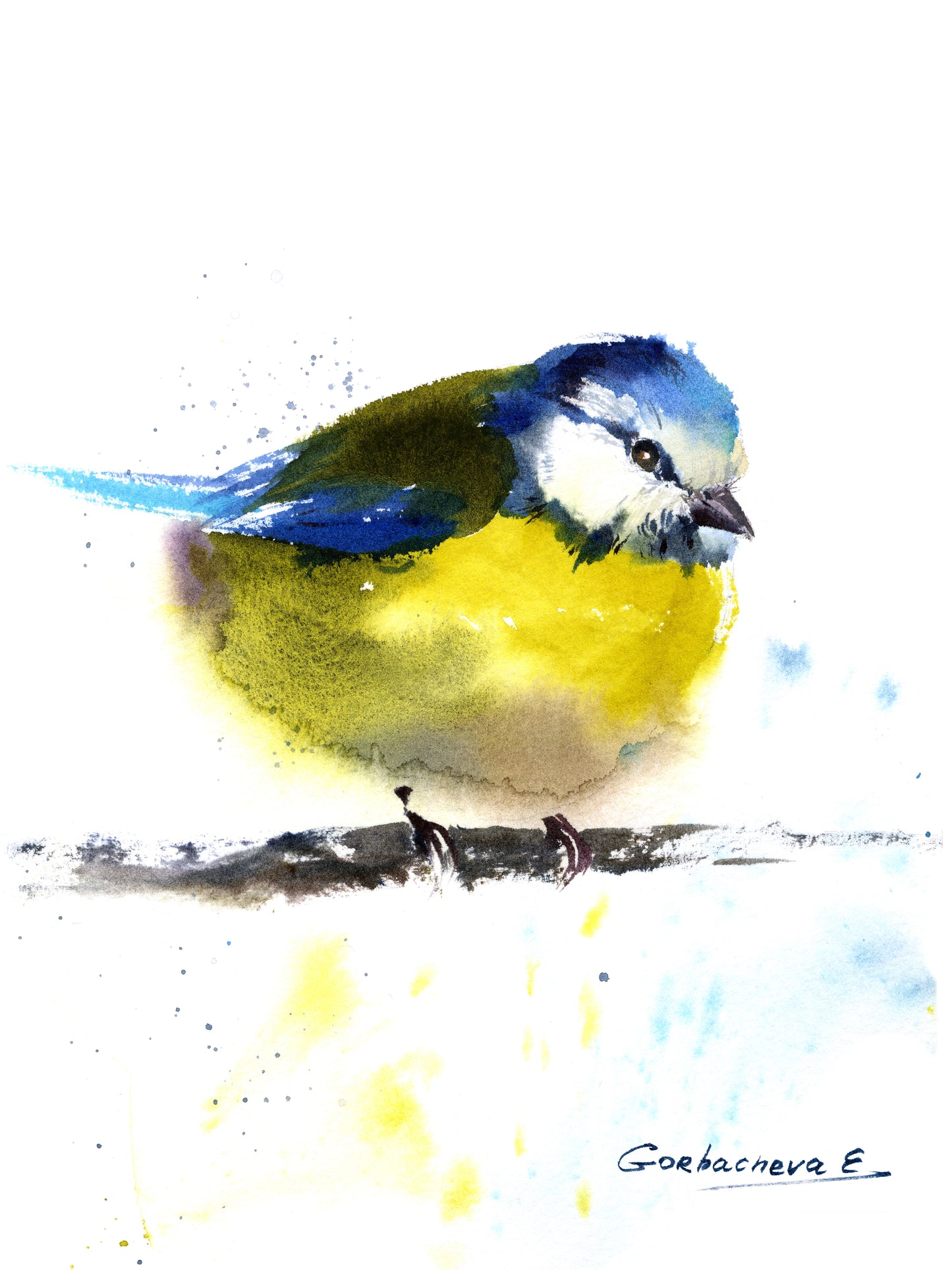 Cute Bird Wall Art, Original Watercolor Titmouse - Perfect Gift for Birdwatchers and Home Decor