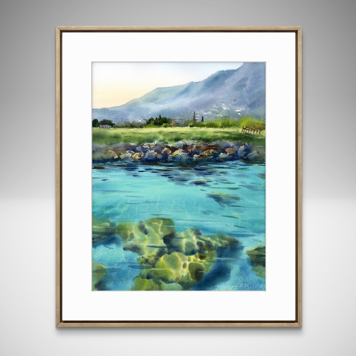 Seascape Watercolor Art 'On the Sea Coast #4' - Original Painting