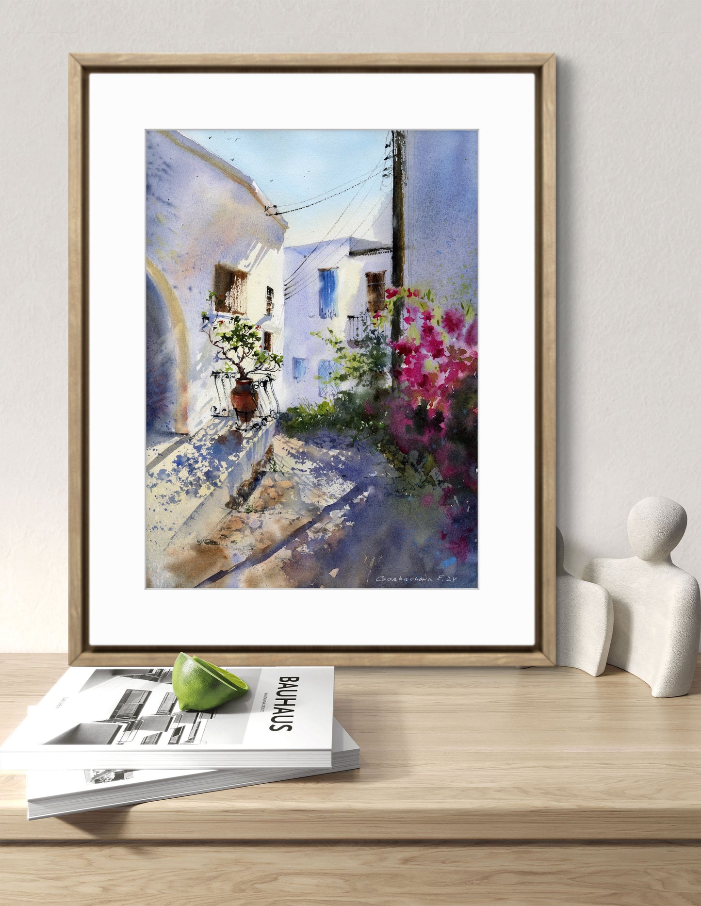 Mediterranean Village Watercolor Painting - Karmi Cyprus #4