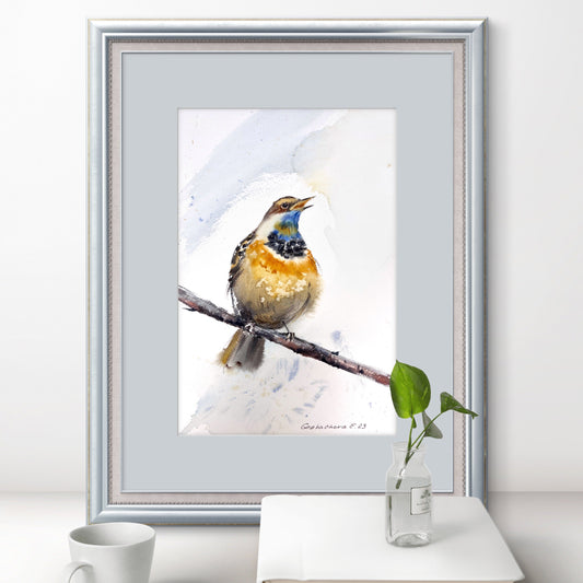 Watercolor Bird Art - Original Painting, Vibrant Wall Art for Nursery Room Decor, Perfect Gift for Nature Lovers