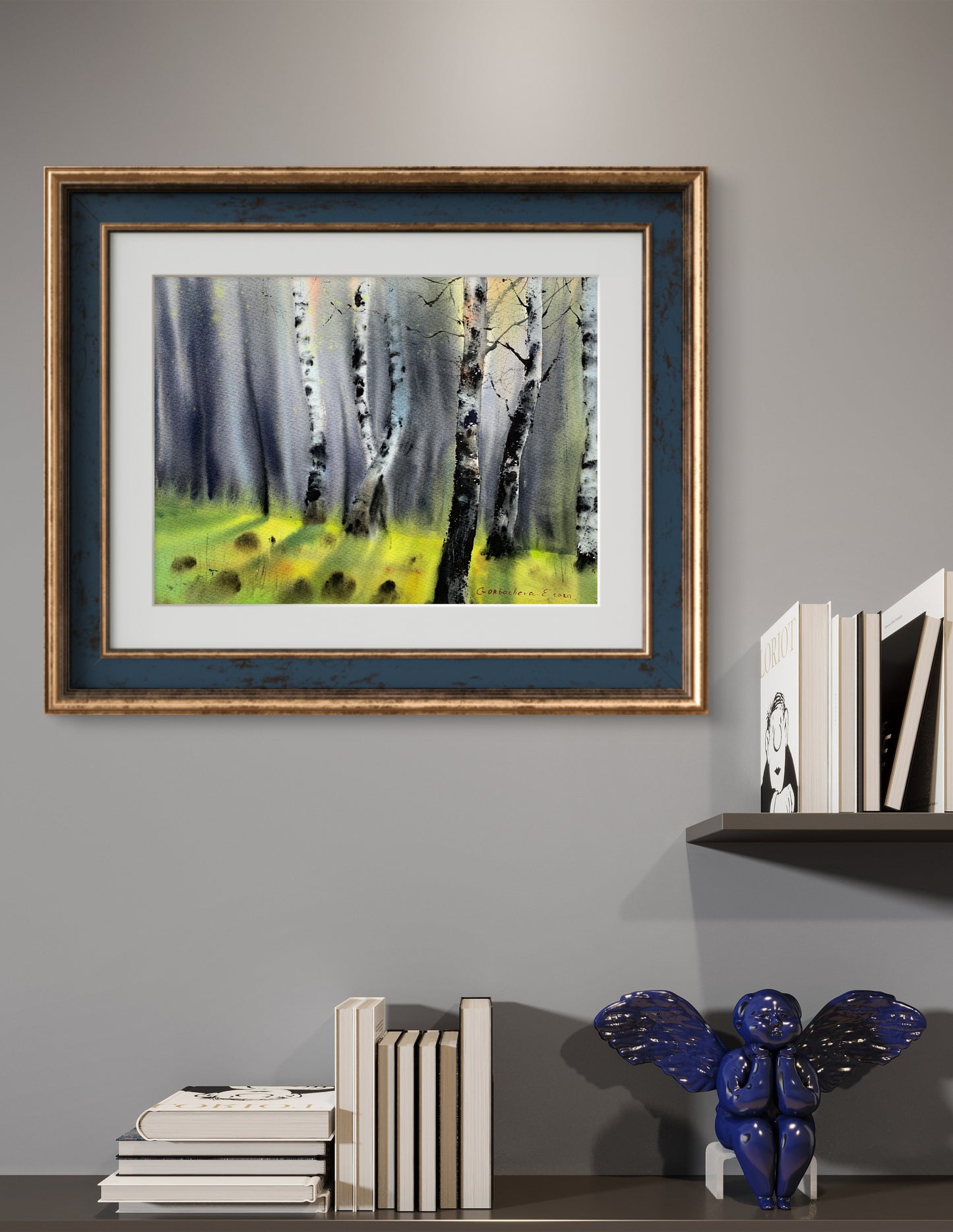 Birch Painting Original, Watercolor Forest, Nature Wall Art, Summer trees, Scenery Landscape Art, Birch Grove #2