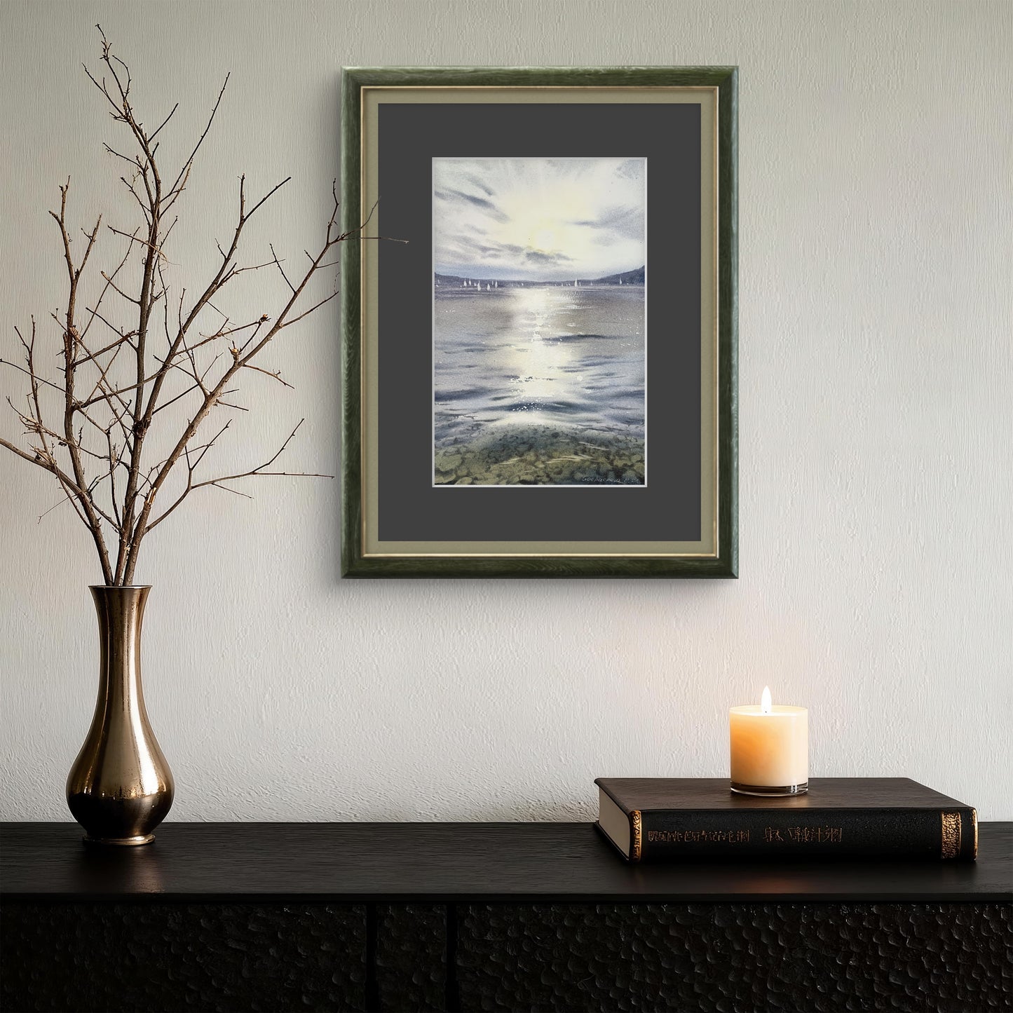 Watercolor Original Painting - 'Pearl evening. Croatia' 8x12 Coastal Artwork, Ideal Gift for Maritime Art Enthusiast
