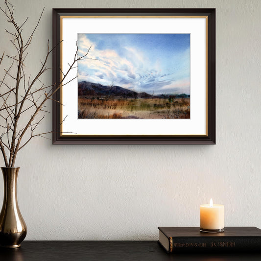 Gelendzhik Mountain Watercolor Painting, Russia Landscape Original Art, Mountainscape Gelendzhik 12x16