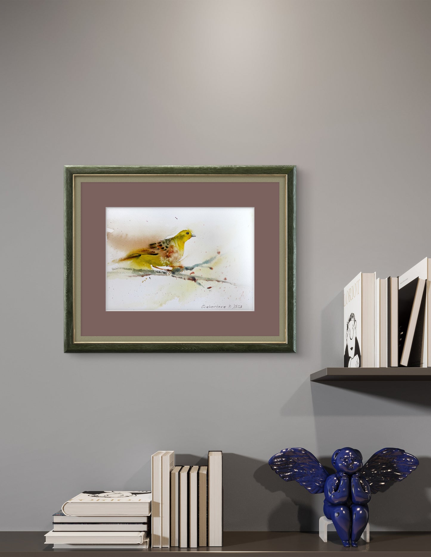 Yellow Bird Art, Original Watercolor Painting of a Tropical Bird, Perfect Art for Home Decor, Unique Home Decor Gift