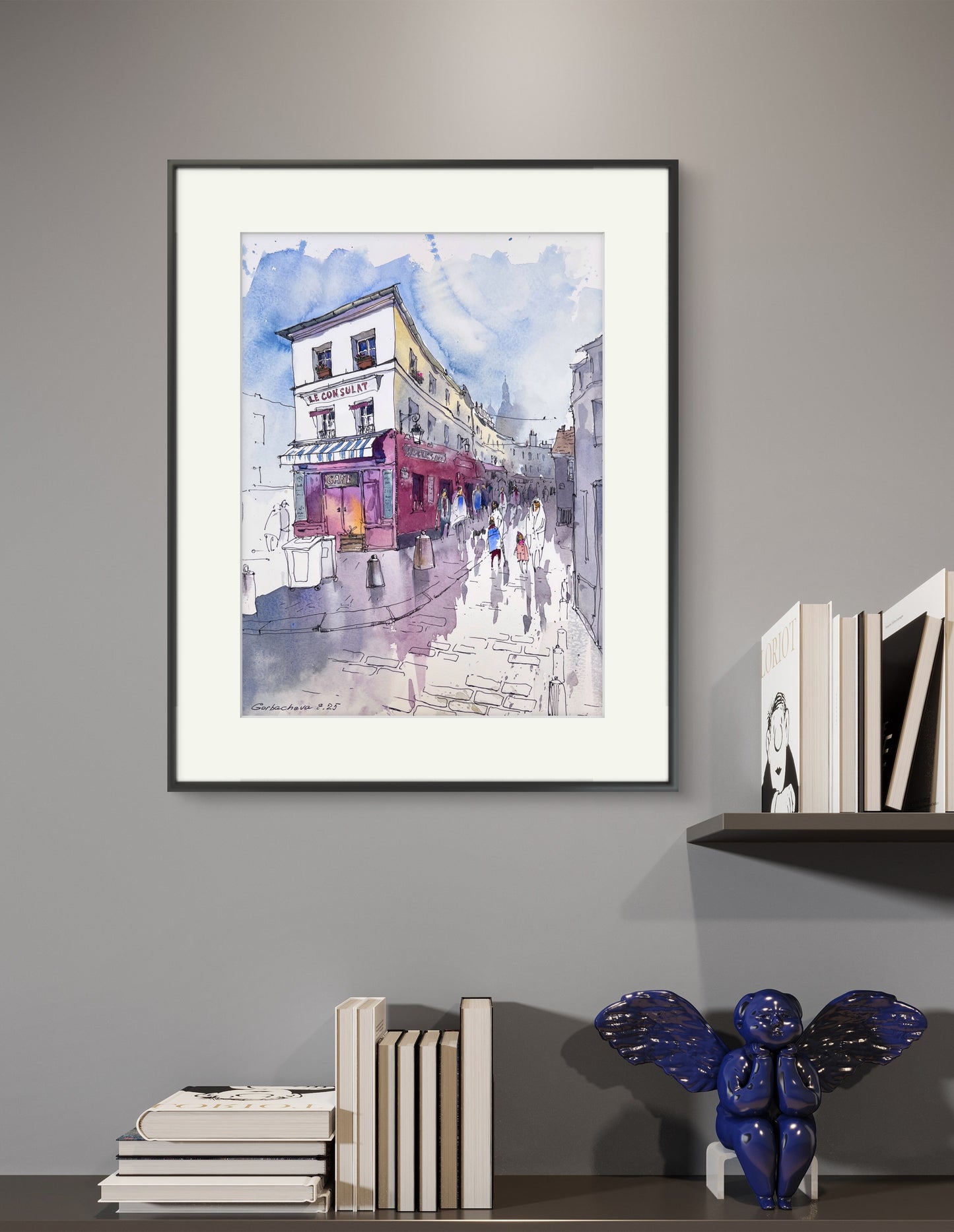 Paris painting original watercolor "The Heart of Montmartre" 9х12