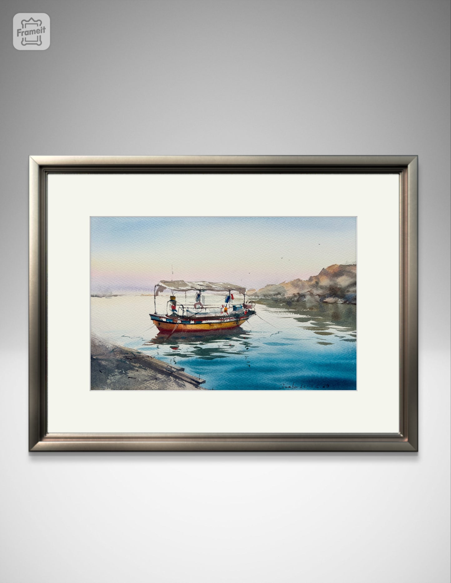 Original Painting - 'Boat on the Pier #4' 8x12 Watercolor Fishing Boat Artwork, Ideal Gift for Maritime Art Enthusiast