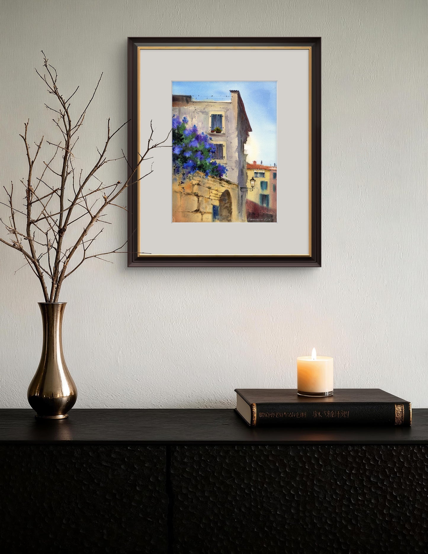 Original Watercolor Painting, Mediterranean City - Street of Croatia #3