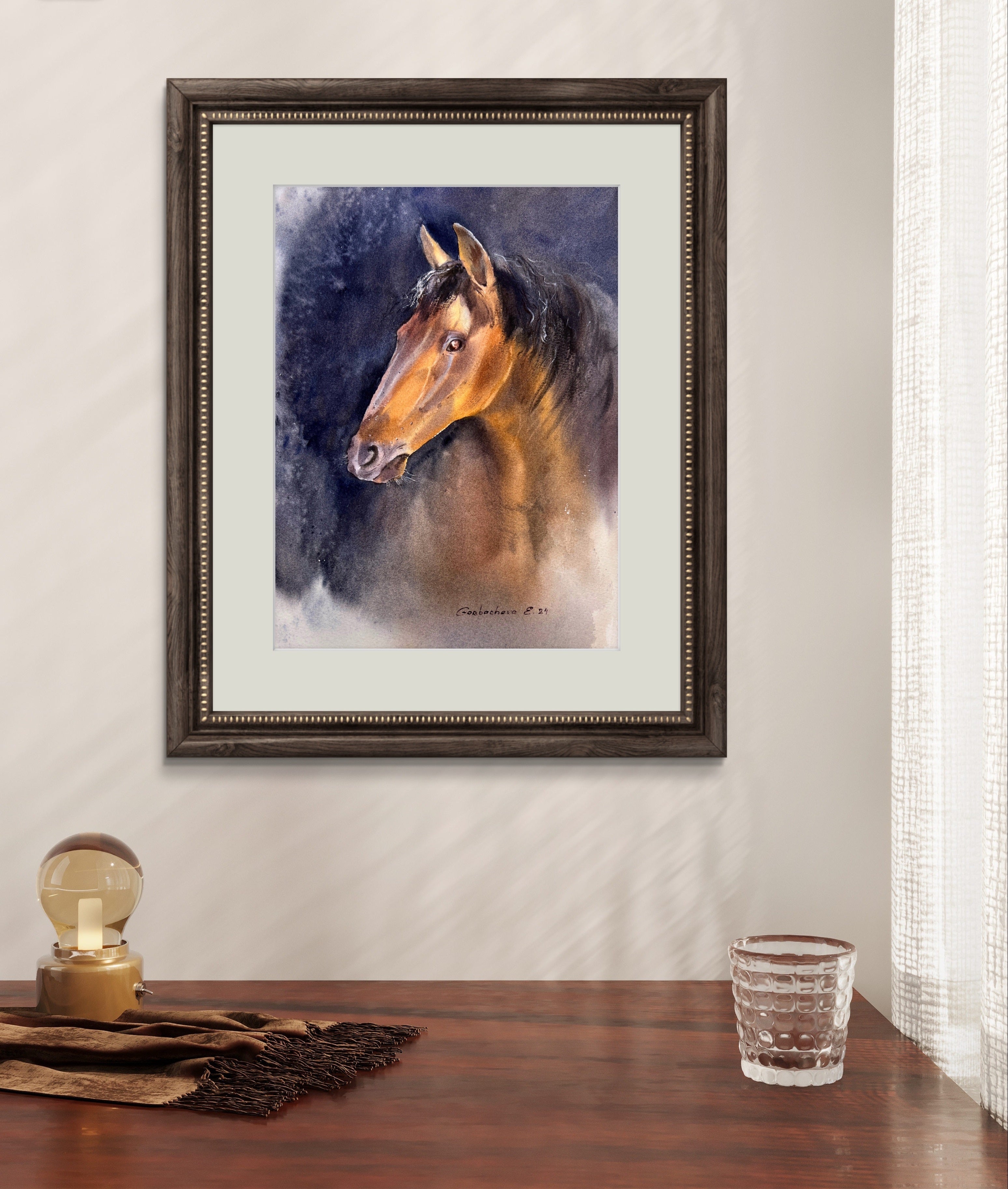 Original 2024 Watercolor Painting Horse