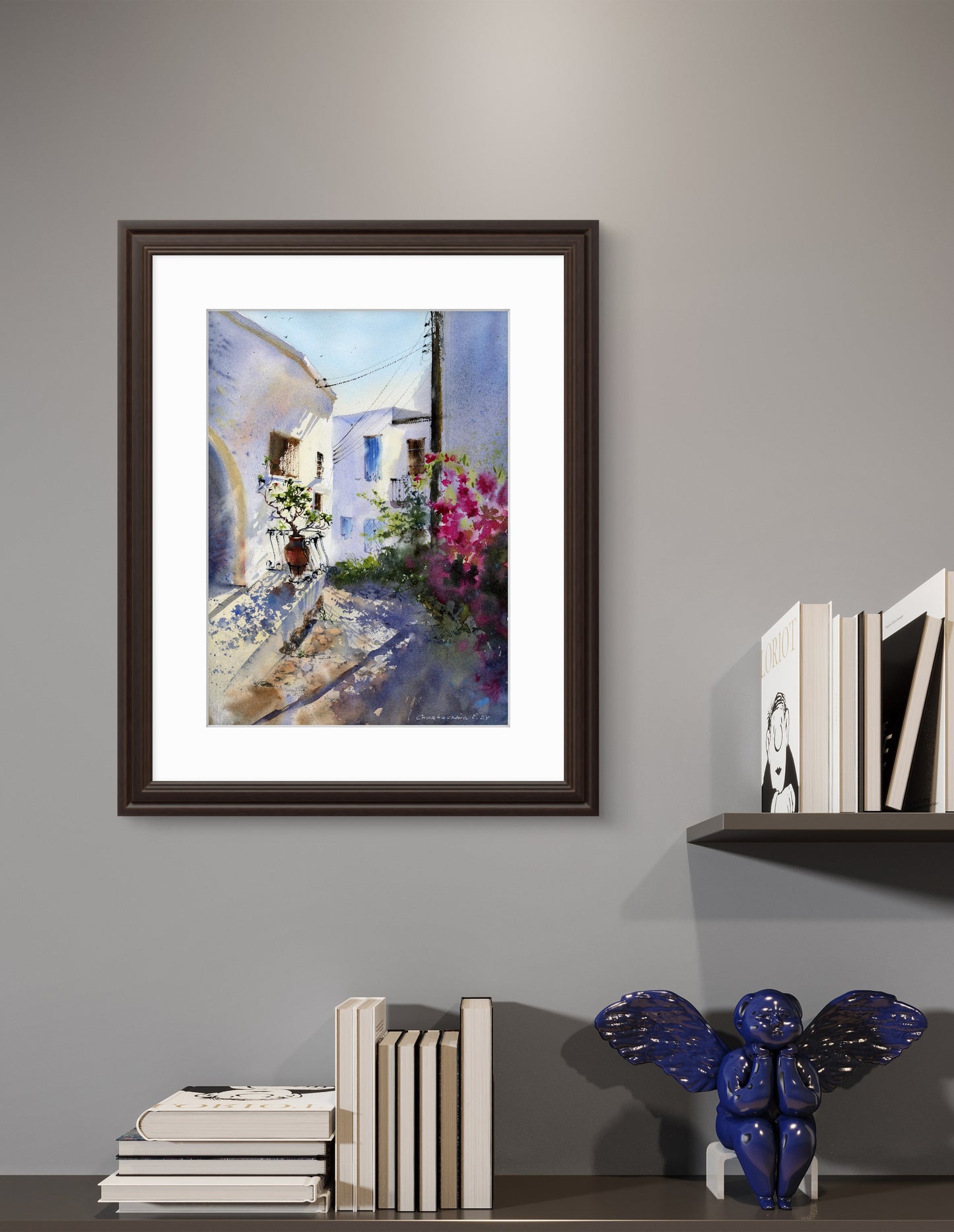 Mediterranean Village Watercolor Painting - Karmi Cyprus #4