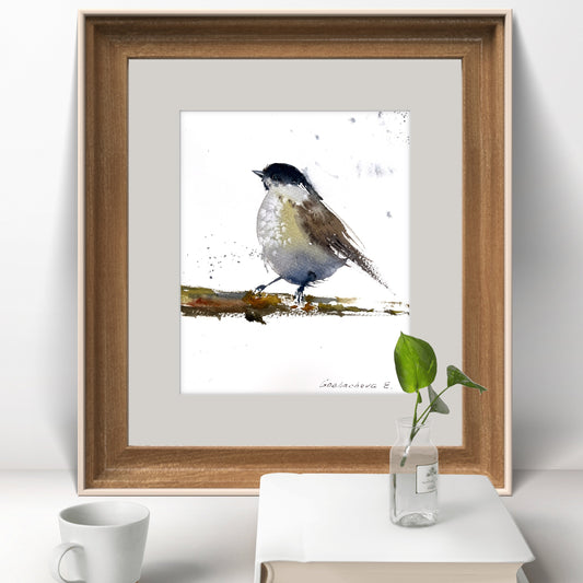 Original Bird Watercolor Painting, Little bird #4 6x8