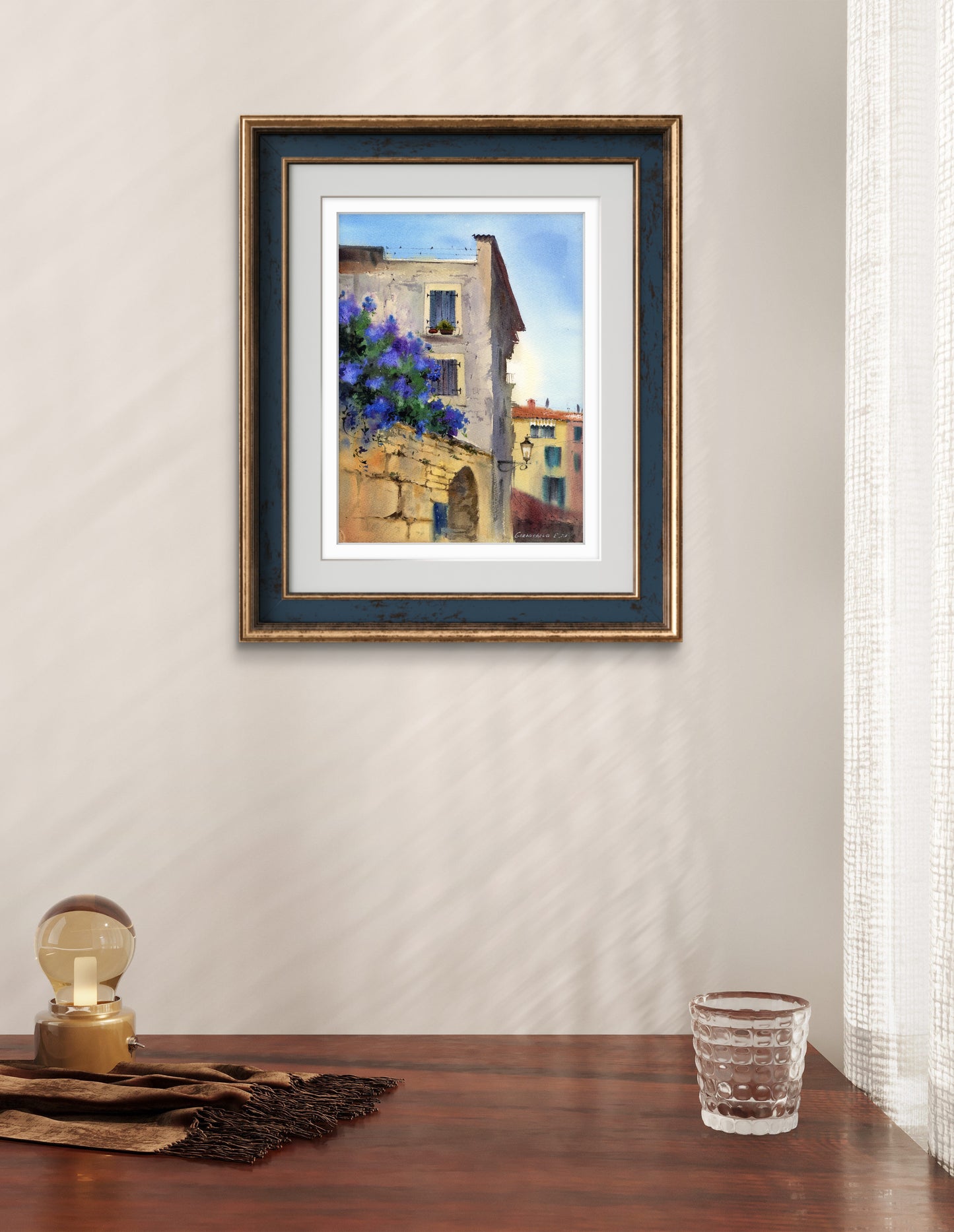 Original Watercolor Painting, Mediterranean City - Street of Croatia #3