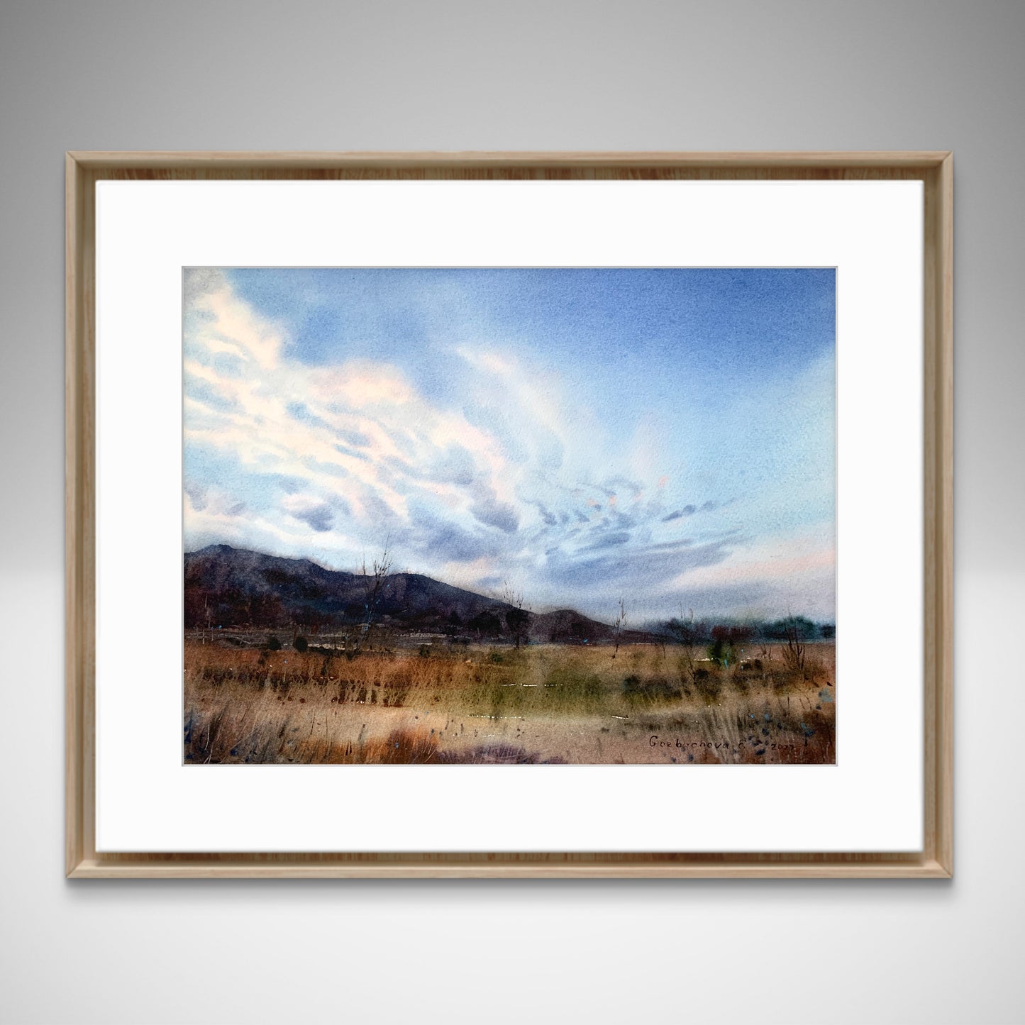 Gelendzhik Mountain Watercolor Painting, Russia Landscape Original Art, Mountainscape Gelendzhik 12x16