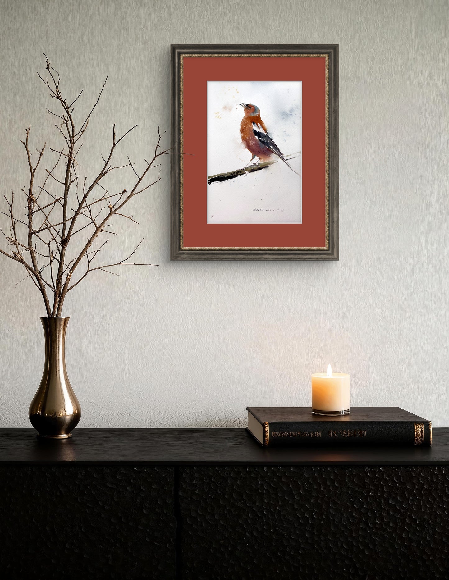 Watercolor Bird Painting, Jay Original Artwork, Bird Wall Decor, Nursery Art, Christmas Gift