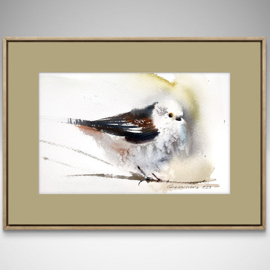 Bird Art Original, Christmas Gift - Exquisite Watercolor Painting 'Bird on a Branch #2' - Excellent Choice for Home Decor or Art Gift