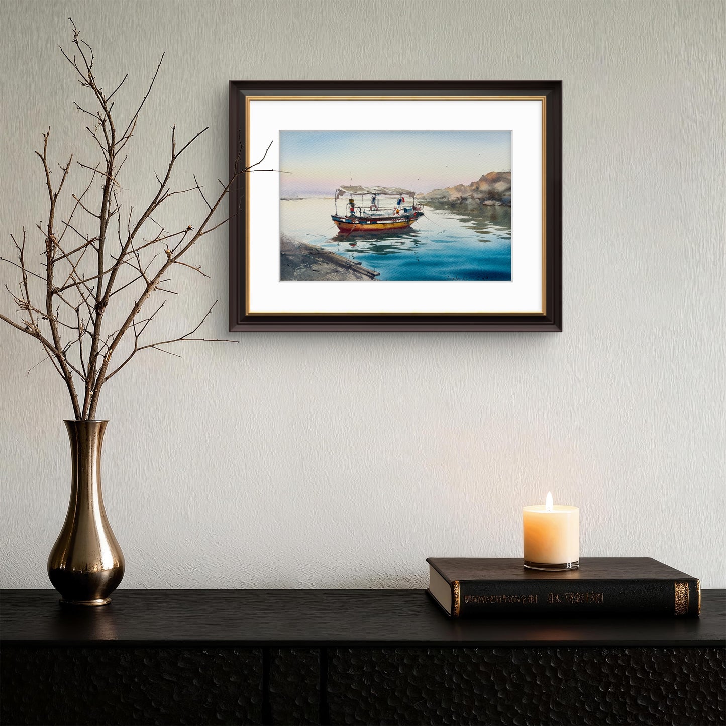 Original Painting - 'Boat on the Pier #4' 8x12 Watercolor Fishing Boat Artwork, Ideal Gift for Maritime Art Enthusiast