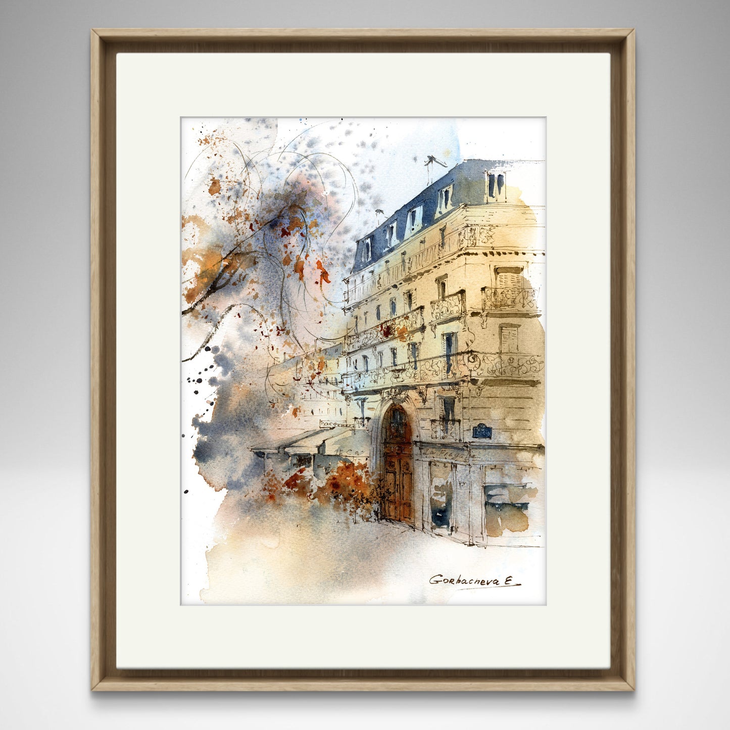 Parisian Elegance: Set of 2 Fall Watercolor Prints | Giclee Art of Eiffel Tower & Streets