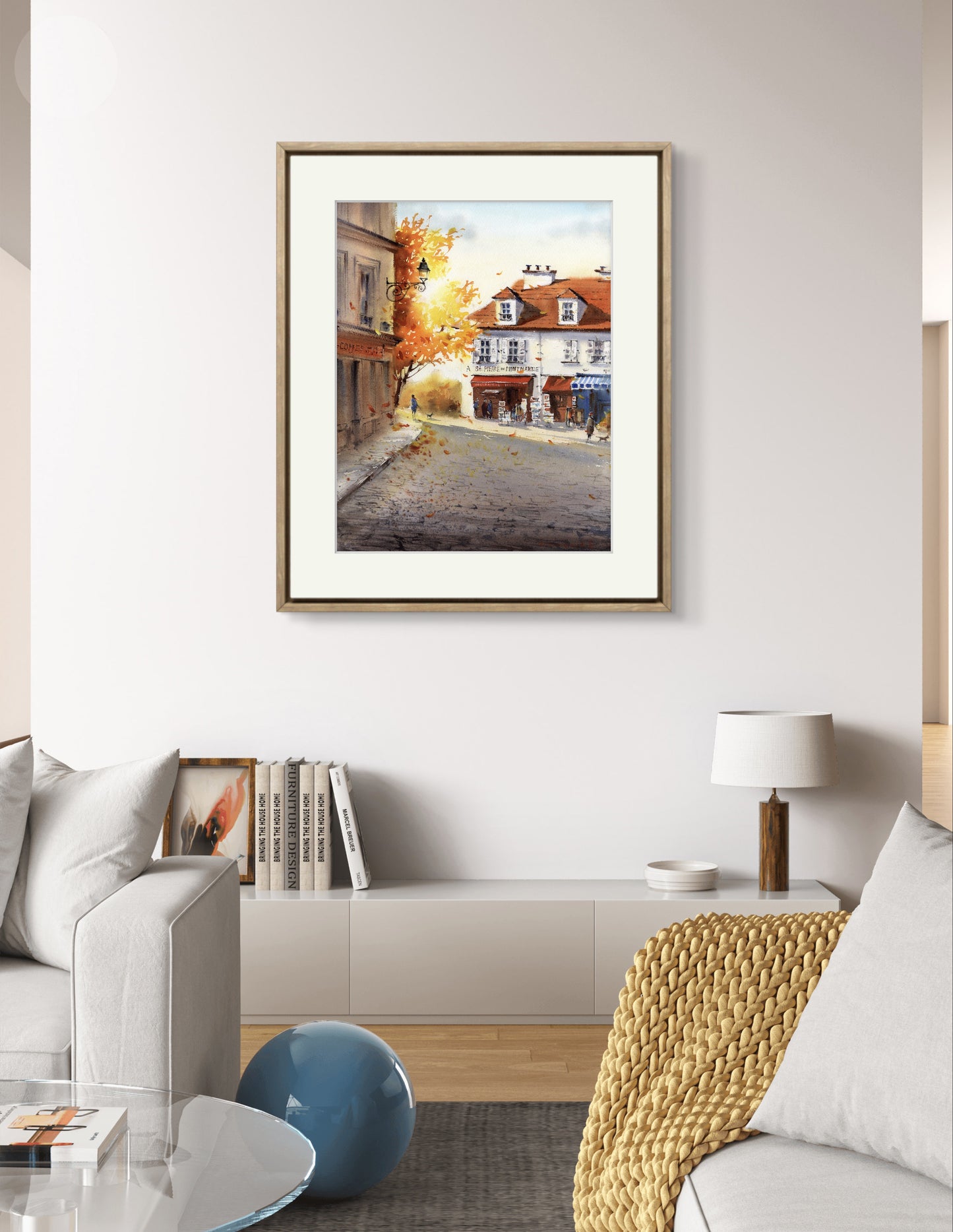 Charming Montmartre Art Print - European Autumn Scene, Wall Decor