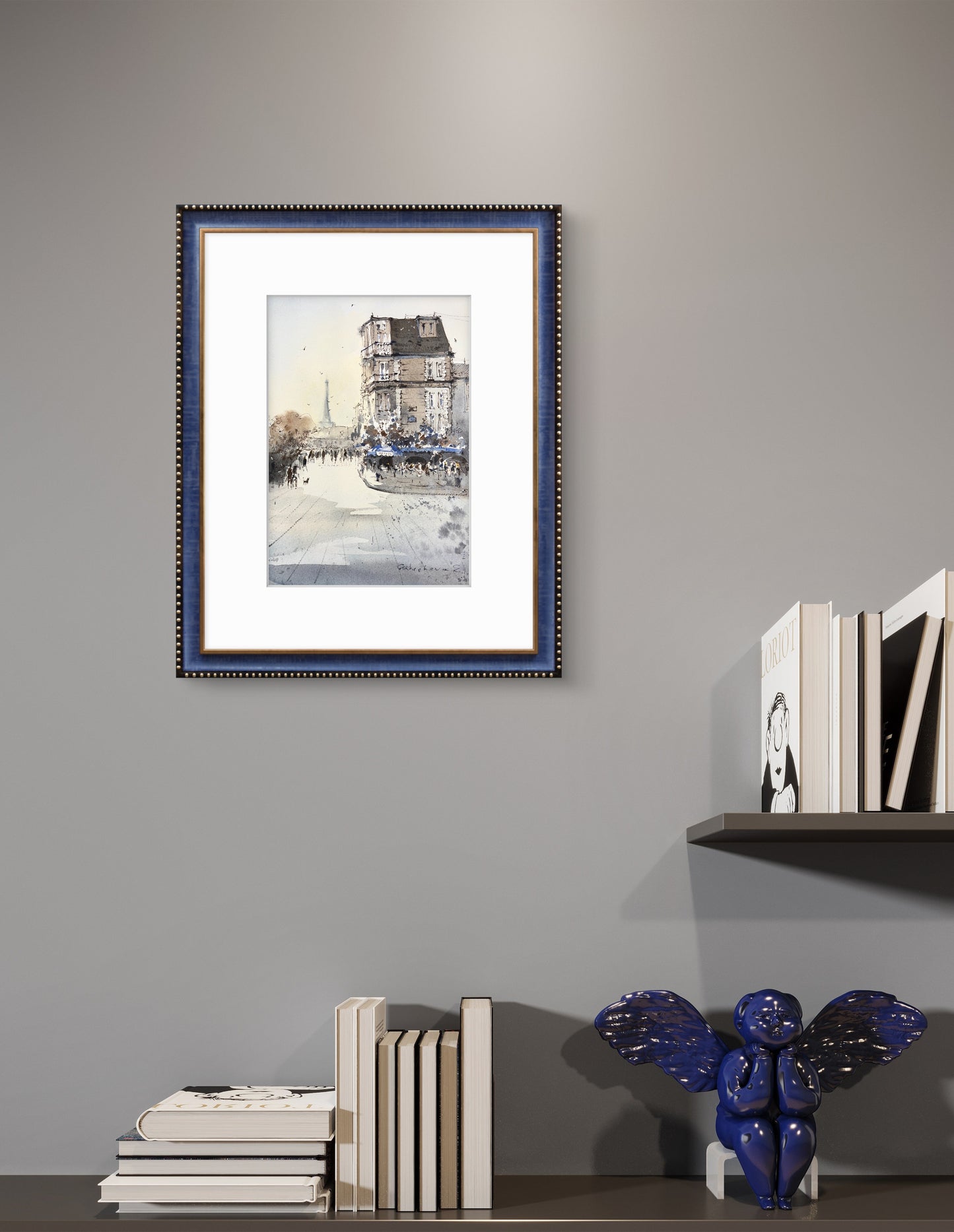 Charming Watercolor Art of Parisian Streets & Eiffel Tower - Original Painting