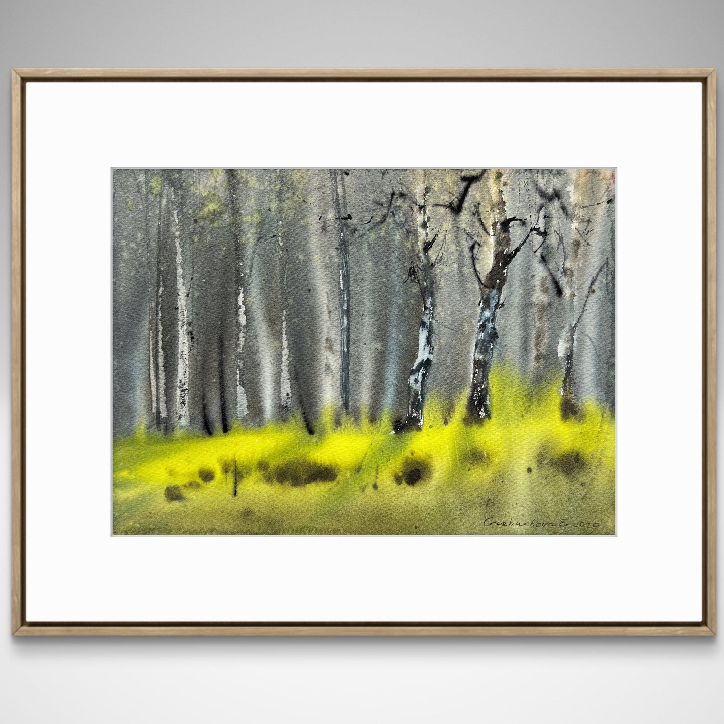 Nature Painting Original, Watercolor Birches, Forest Wall Art - Birch Grove #5