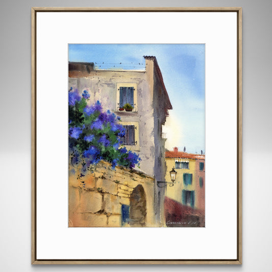 Original Watercolor Painting, Mediterranean City - Street of Croatia #3