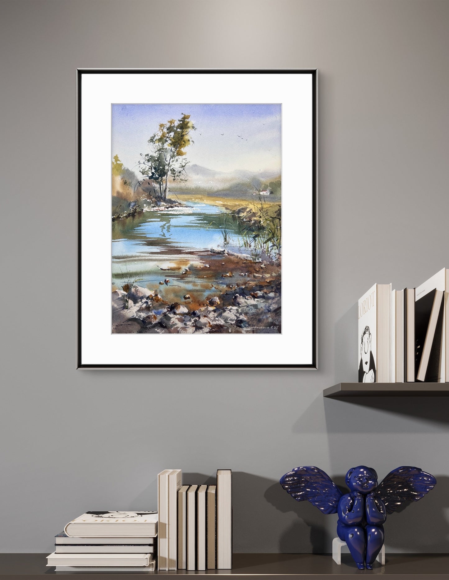 Original Spanish River Watercolor Painting | Tranquil Autumn Landscape Art |Spanish River Whisper 11x15 in