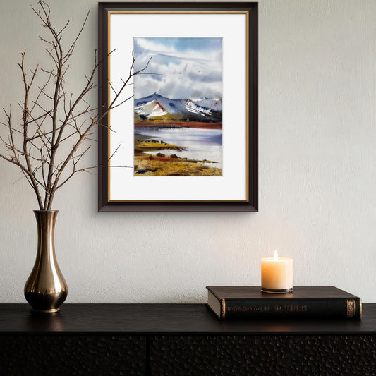 Fall Mountain Watercolor Original - 'Mountain River #40' Nature Painting, Ideal Wall Art for Nature Enthusiasts, Unique Birthday Gift