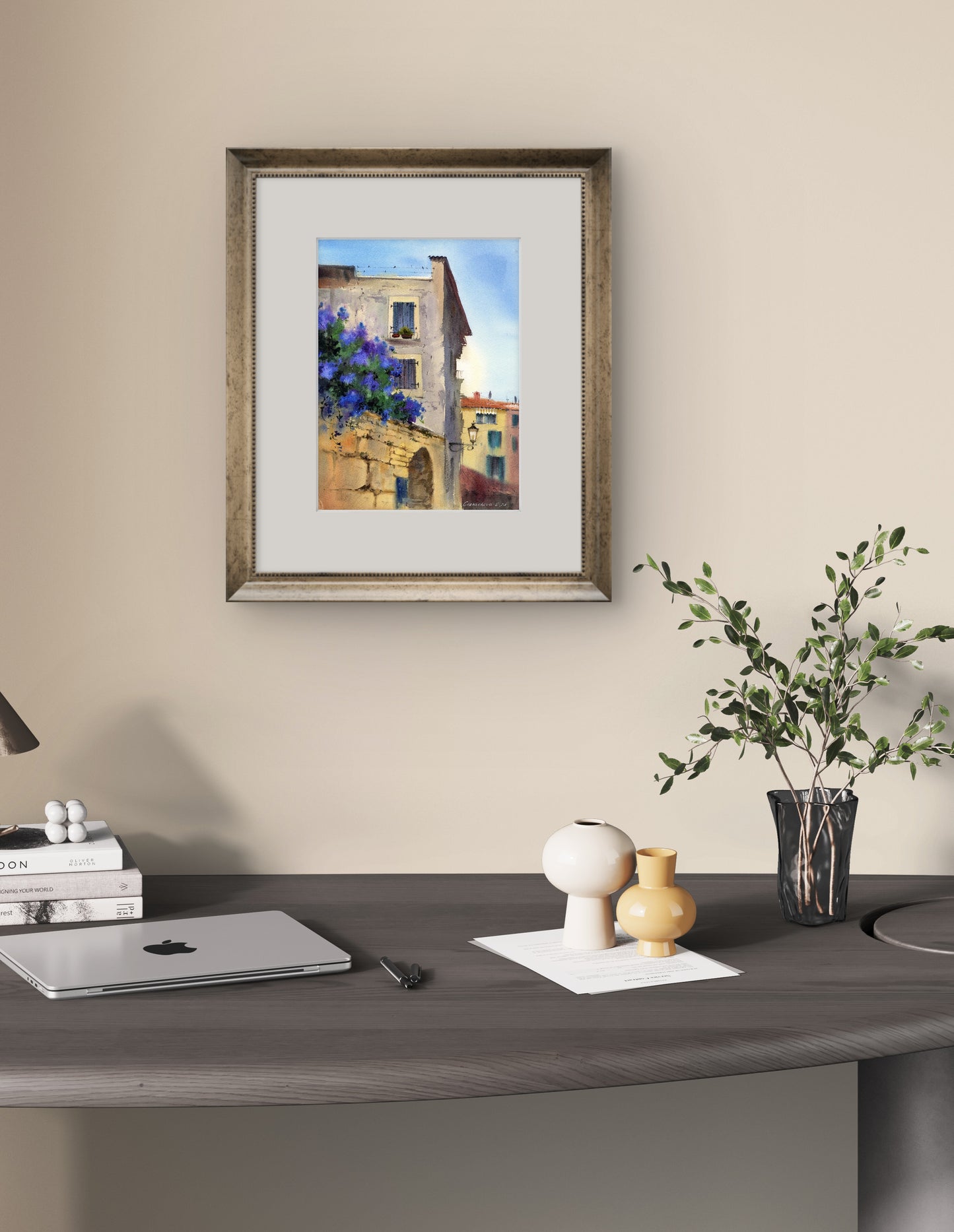 Original Watercolor Painting, Mediterranean City - Street of Croatia #3