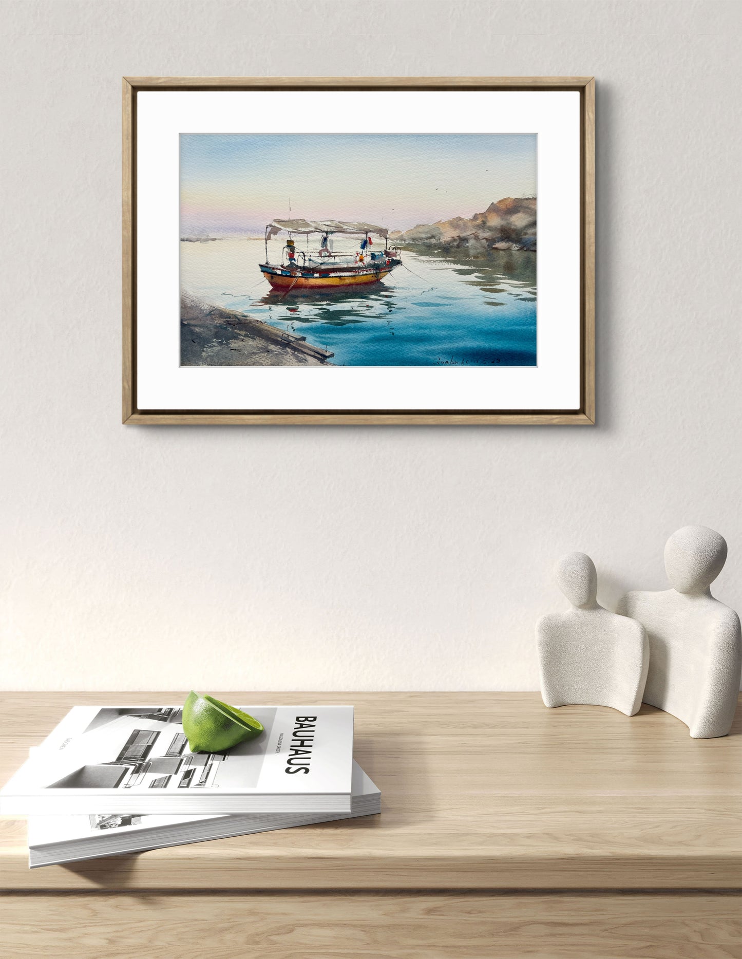 Original Painting - 'Boat on the Pier #4' 8x12 Watercolor Fishing Boat Artwork, Ideal Gift for Maritime Art Enthusiast