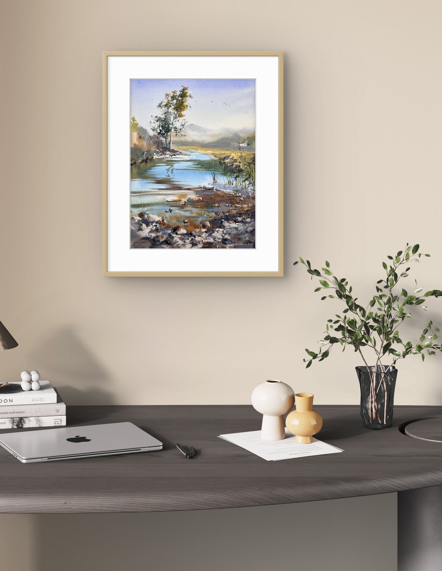 Original Spanish River Watercolor Painting | Tranquil Autumn Landscape Art |Spanish River Whisper 11x15 in