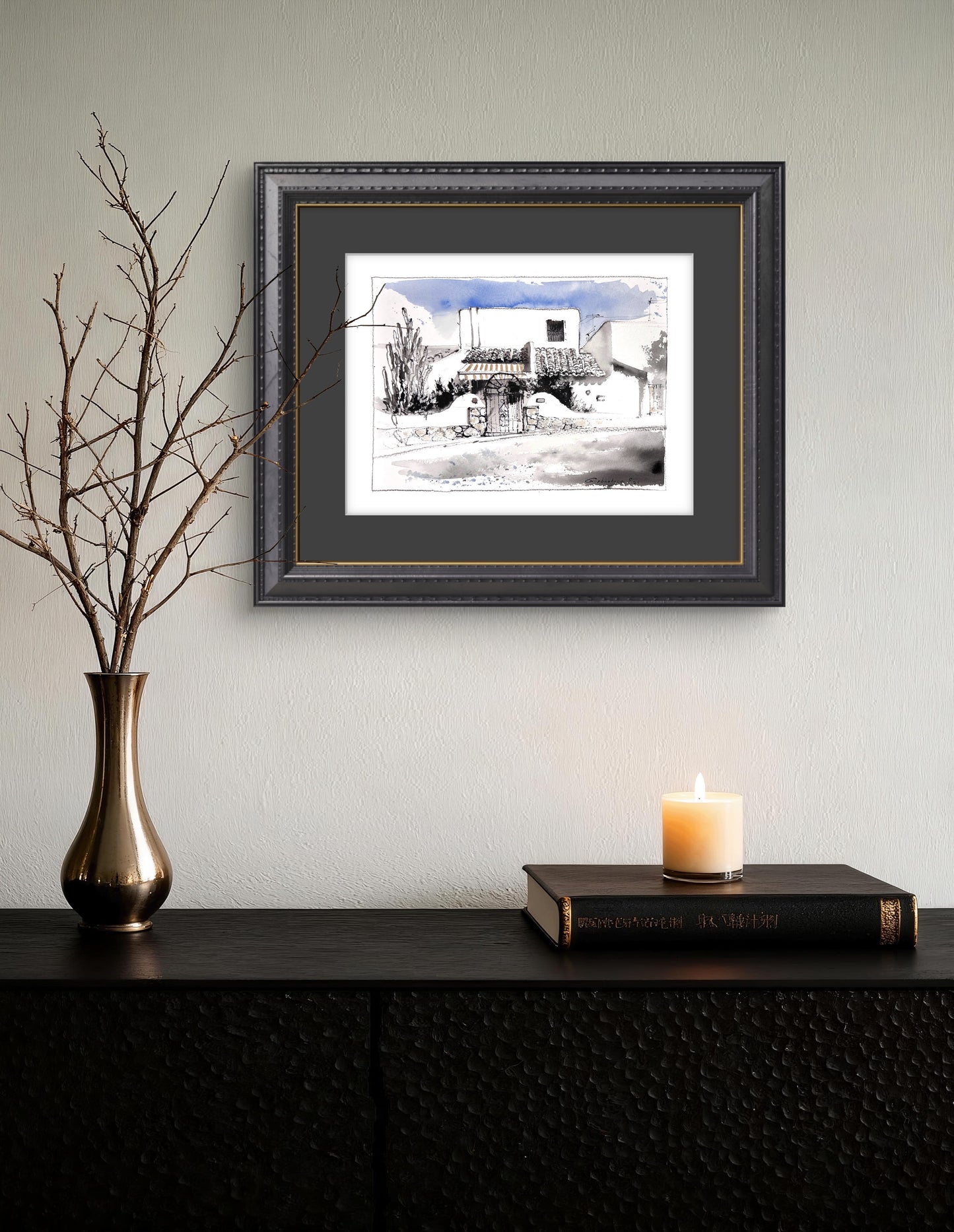 Original Spanish House Watercolor Painting | Spanish Noon 9x12 in