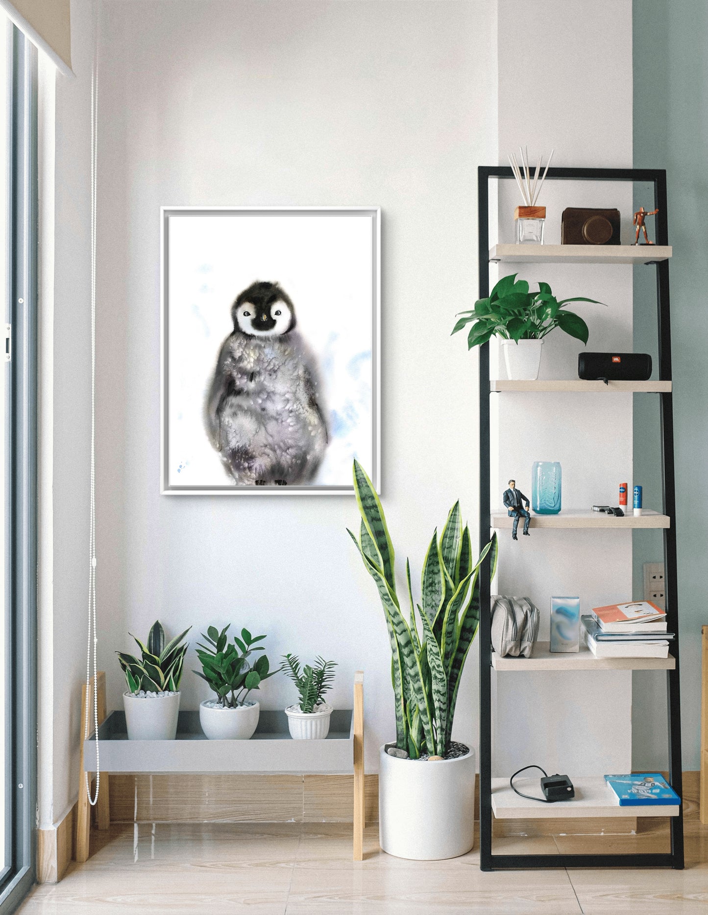 Whimsical Penguin Art Print - Charming Watercolor for Child's Space