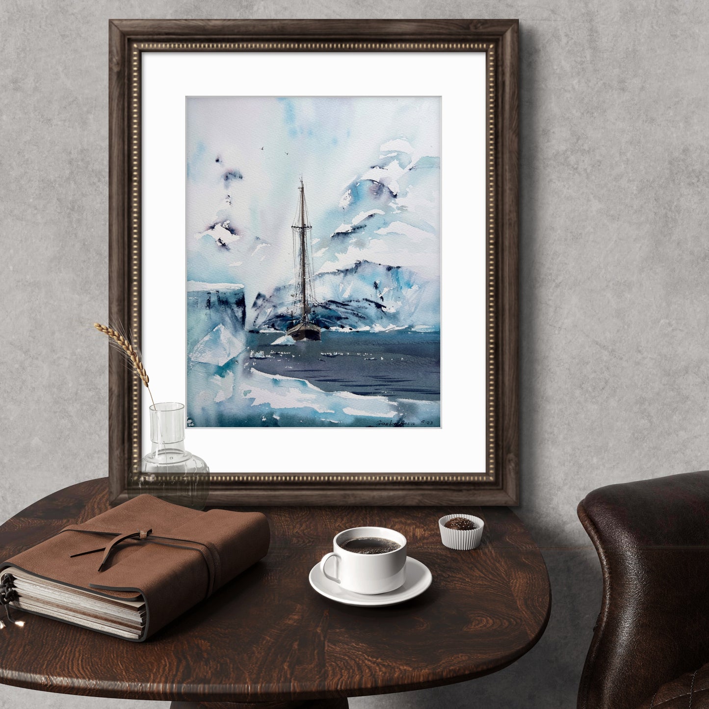Arctic Painting Original, Watercolor - Greenland #4 -11x15