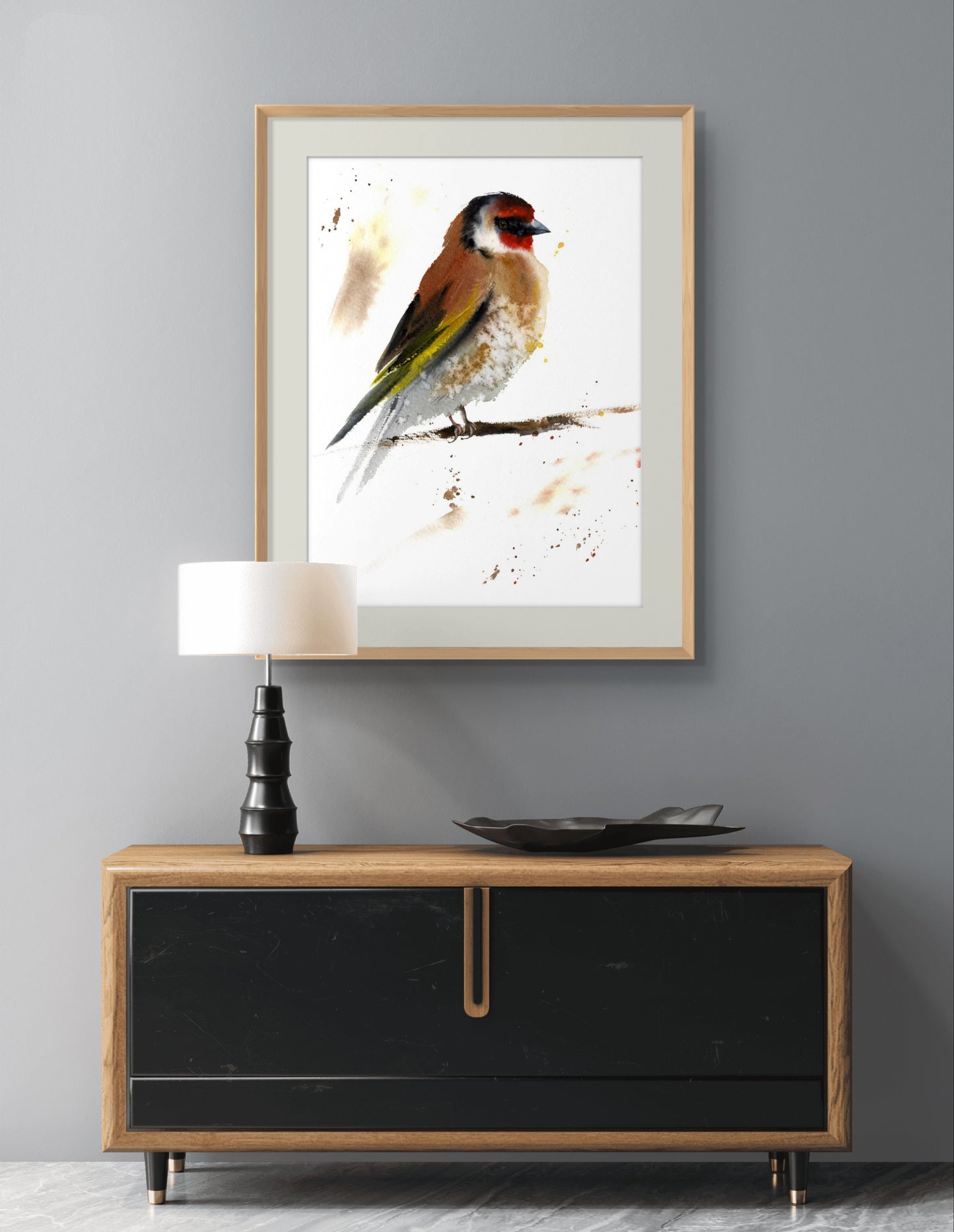 Goldfinch Bird Watercolor Art Print - Whimsical Nature Illustration