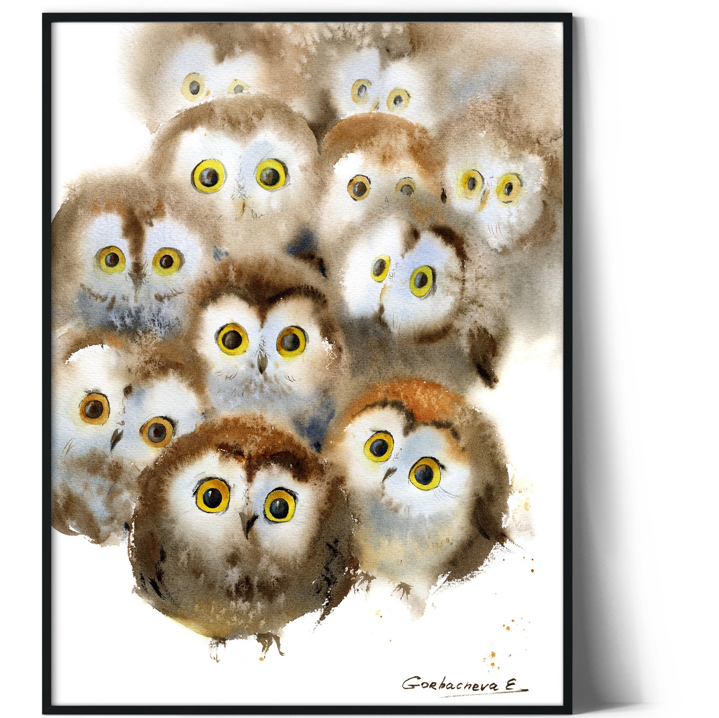 Adorable Owlet Giclee Print - Whimsical Watercolor Wall Art