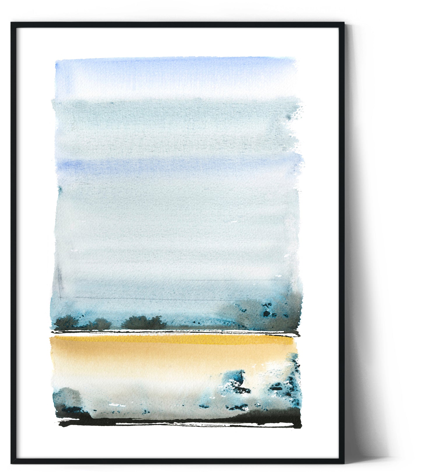 Set of 2 Abstract Beach Prints, White Sand Wall Art, Sea House Decor, Contemporary Ocean Sea Coastal Canvas Art