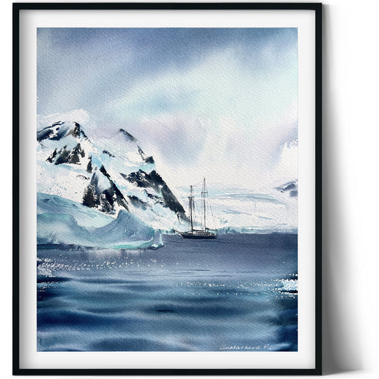 Arctic Painting Original, Watercolor - Greenland #3