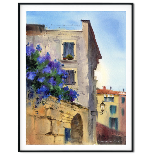 Original Watercolor Painting, Mediterranean City - Street of Croatia #3